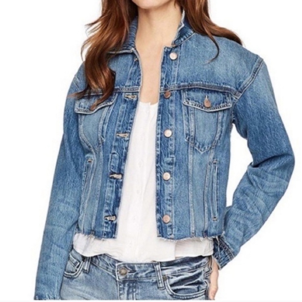 Joes Jeans distressed cropped denim jacket SZ Small